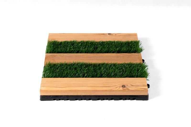 تایل ترکیب ترمووود کاج روسی و چمن 30*30